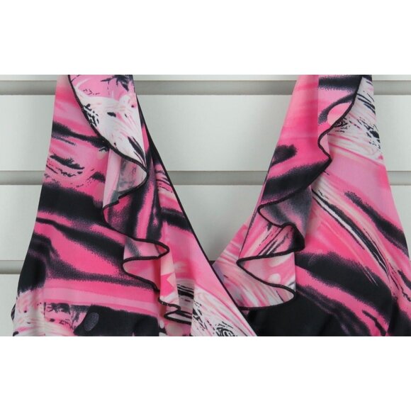 Dana Point Womens Sleeveless V-Neck Dress Size XL Pink Black - Picture 6 of 11